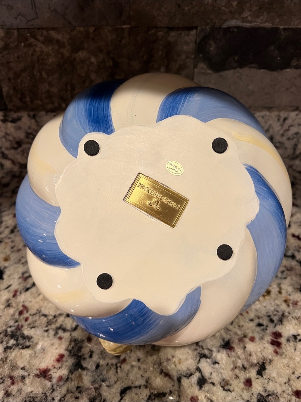 MACKENZIE-CHILDS Royal Swirl Twisted-Stem Pumpkin. New in Box. - Picture 10 of 12